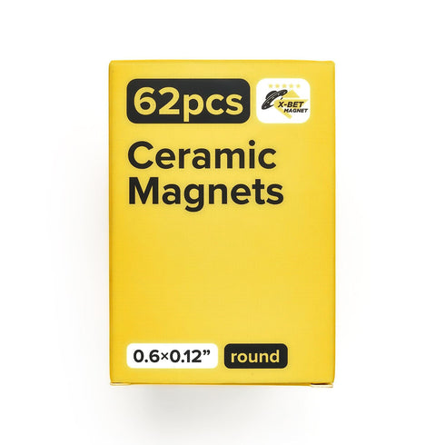 (0.6x0.12/15x3mm, 62 Strong Ceramic Round Magnets with Adhesive Backing pcs) - Heavy Duty Sticky Magnets