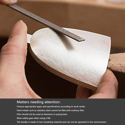 KALIM 10PCS Needle File Set High Carbon Steel with Plastic Non-Slip Handle for Wood, Plastic, Model