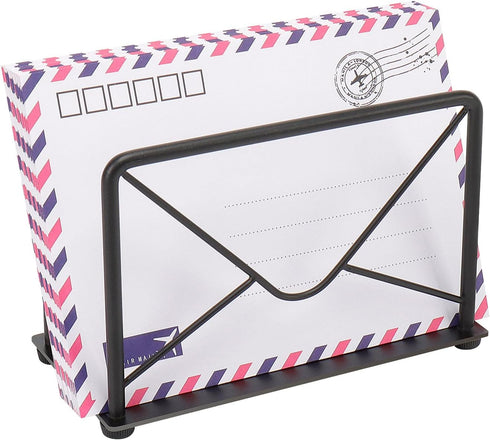 Modern Mail Holder for Home Office, Metal Letter Organizer Sorter for Desk, Bill Filling Paper Document Rack, Envelope