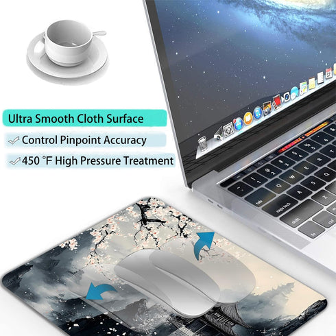 IMAYONDIA 9.5" 7.9" Computer Mouse Pads for Desk, Aesthetic Landscape Painting Japanese Mouse Pad Small Square Computer