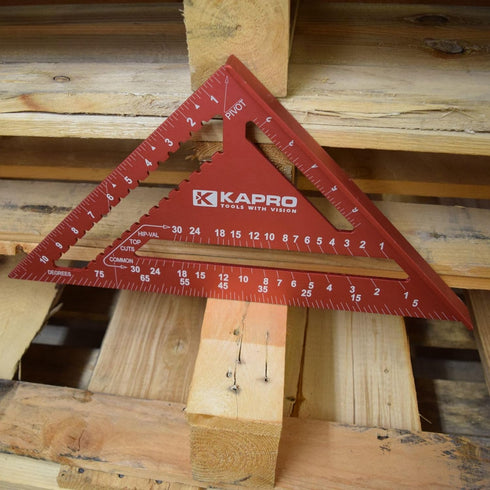 Kapro 446 High Definition Anodized Rafter Square, 7 Inch, Lightweight & Compact with Conversion Table and Protractor