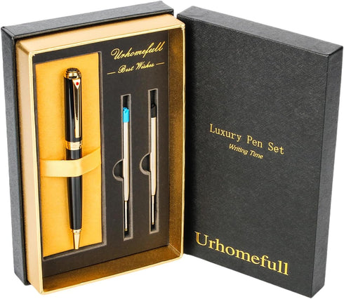 Stunning Ballpoint Pen with 24K Gold Trim, Luxury Gift Set for Men Women, Nice Writing Pens for Christmas