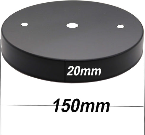 1-Pack 5.9" 150mm binifiMux Width Black Lamp Holder Ceiling Canopy Kit Ceiling Plate Chassis Base Pendant Light