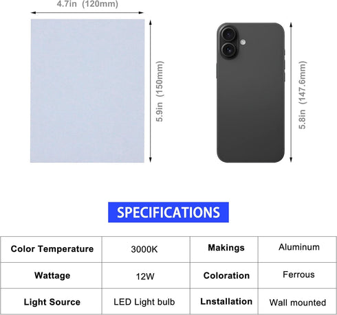 Set 12W (White-1pcs) KICAAO LED Wall Sconces of Two, Modern Wall Lamp, White Up Down Wall Mount Lights for Living Room