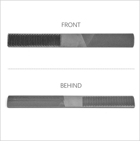 4 Way Wood Rasp File Set, Carbon Hand File and Round Rasp, Half Round Flat & Needle Files