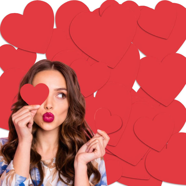 60 Pcs Red Heart Cutouts Paper Valentine's Day Heart Shape Cut-Outs Confetti