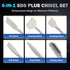 ZELCAN 6pc Chisel Set with SDS Plus Shanks, Masonry Concrete Drill Bit Set, Tile Grooving Scraping Flat Point Scaling