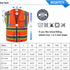 SKSAFETY Class 2 High Visibility Safety Vest with 10 Pockets, Zipper, Reflective Strips for Men & Women (Orange, M)