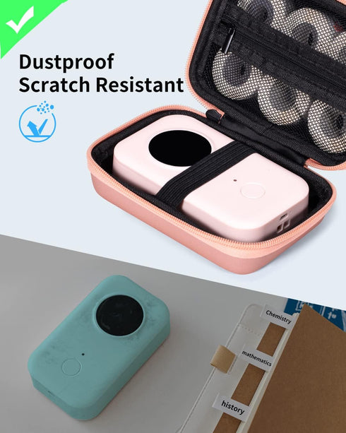 Memoking T02 Hard Storage Case, Compatible with Phomemo D30, SUPVAN E10, NIIMBOT D11, Waterproof Durable Shockproof