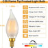 C11/C35 E12 Dimmable Bulb, 4W 3000K 6-Pack LED Filament Candle Warm White Frosted Glass, Ideal for Chandeliers, Wall