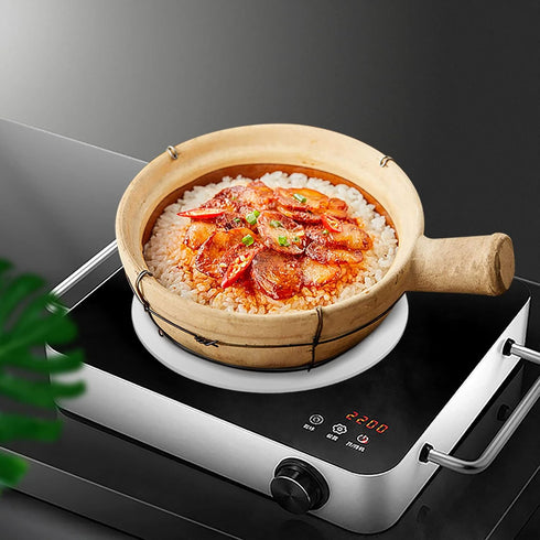 Heat Conduction Plate for Gas Stove, Stainless Steel Induction Adapter with Removable Handle, 6.3 Inch
