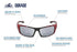 Bullhead Safety Eyewear Dorado Safety Glasses with Dual Lenses, ANSI Z87+, Anti-Scratch Coating and UV Light Protection, Silver Mirror Lenses, Two-Tone Red/Black Frame