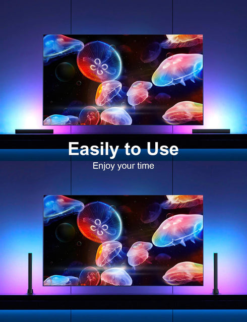 RGB Light Bar, Smart LED Light Bar Work with Alexa, Music Sync, APP & Remote Control, USB Powered TV Backlight, Color