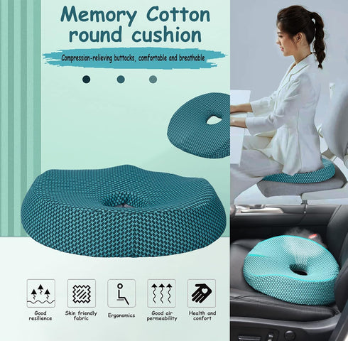 GEDRACKPMYN Tailbone Donut Pillow for Pain, Memory Foam Coccyx Cushion for Long Sitting Hours on Chair, Bed Sore