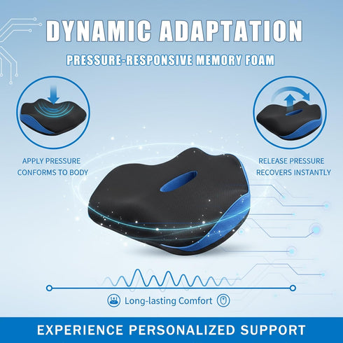 Tailbone Seat Cushion for Pain Relief, Memory Foam Seat Chair Cushion, Cushions Pad Pillow for Office, Car Seat
