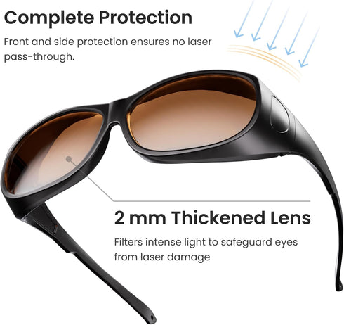 200nm-460nm OD5, 3D Revopoint Blue Laser Safety Goggles Eye Protection Compatible Universal Blue Laser Scanners