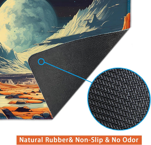 Space Themed Design Mouse Pad, Vibrant Color Travel Mouse Pad for Gaming, Cloth Mouse Pad, 26x21cm