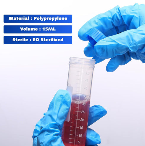 Xuhal 100 Counts 50ml Centrifuge Tubes, Self Standing Plastic Test Tubes with Screw Cap for Science Experiments