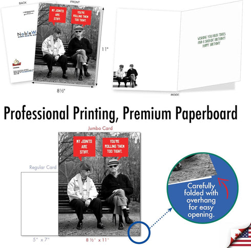 NobleWorks Jumbo Humorous Birthday Greeting Card, 8.5 x 11 Inch with Envelope, Large Bday Men J7038BDG