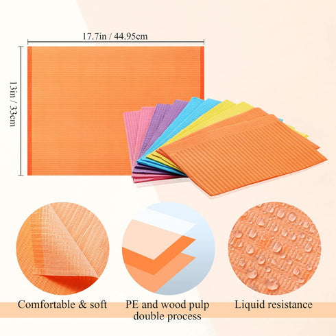 150 6 13'' 18" Tondiamo Pcs Disposable Dental Bib Waterproof Colorful Bibs with Bib Clips Holder for Dental Clinic