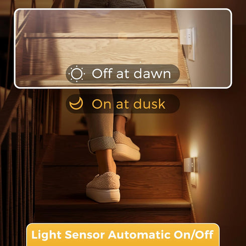2 Pack Dimmable 0-100LM 3000K L LOHAS LED Night Light, Modern LED Night Lights Plug into Wall,Dusk to Dawn Sensor Night