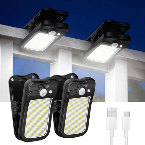 Tryme Clip on Solar Lights Outdoor Motion Sensor Lights 60 LEDs, 3