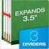 Pendaflex Classification Folders, Standard, Dark Green, 3 Dividers, Embedded Fasteners, 2/5 Cut Tab, Letter, 10/BX