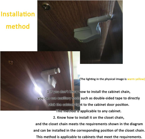 12 Packs -1.890.550. 55 Closet Hinge LED Sensor Light in Smart Touch Induction Cabinet Light for Kitchen Cabinet