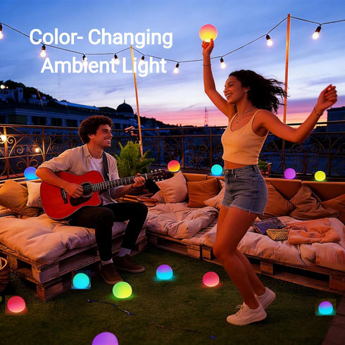 3-inch 2 Pack LOFTEK LED Ball Light, Rechargeable Globe Lights, Color-Changing Ball Lamp with Remote, Waterproof Orb