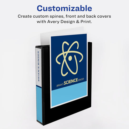Avery Economy Showcase View 3 Ring Binder, 1-1/2 Inch Slant Rings, 1 White Binder (19651)