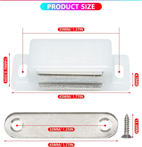 BDS-HOME 12Pack 15lbs Closet Cabinet Magnets Magnetic Door Catch for Kitchen Door Bathroom Cupboard Wardrobe Closing