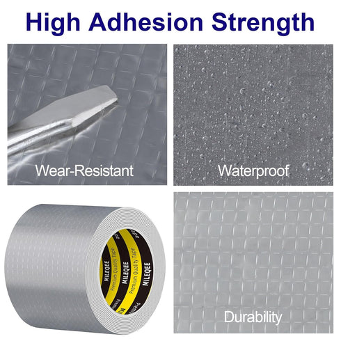 Butyl Sealant Tape, Waterproof Aluminum Foil, 2 Inch Joist Tape for Decking, 16.4FT Silver