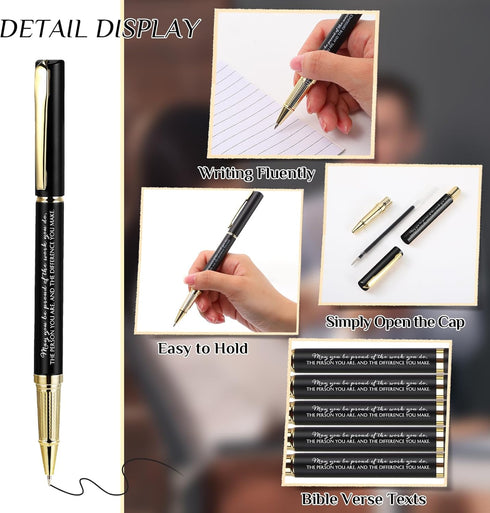 PerKoop 30 Sets Thank You Pens, Employee Appreciation Ballpoint Pen Gifts with Inspirational Quotes, Black Ink