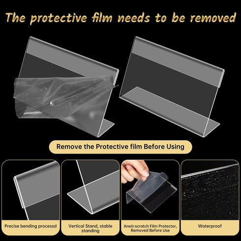 Ayuanb 20 3x5 Inch, Pcs Acrylic Sign Holder Horizontal Clear Sign Holders, L-Shape Acrylic Paper Holder, Plastic Sign