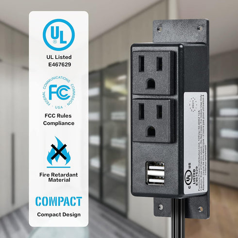 briidea Gun Safe Power Outlet Kit, Gun Safe Accessory Electrical Outlet with USB for Interior Dehumidifiers and Lights
