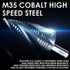 M35 Cobalt Step Drill Bit, Four Spiral Flute Unibit (1/4"-1-3/8") Wear-Resistant TiAlN Coated, 3/8" Shank for Metal,