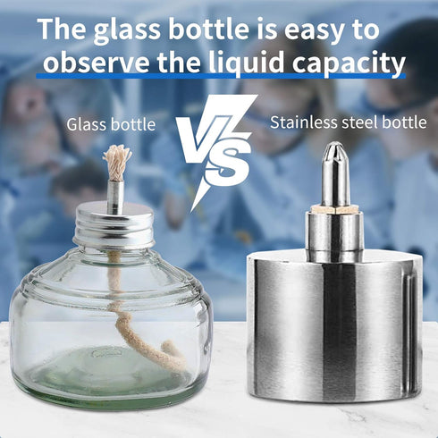 Dental Alcohol Lamp Glass Burner with Metal Cap, 150ml Dental Lab Equipment Heating