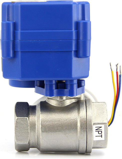 Motorized Ball Valve, 1/2" Stainless Steel Electrical Ball Valve, Full Port, 9-24V AC/DC Setup by U.S. Solid