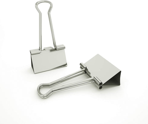 Medium Metal Binder Clips - 1-1/4 in (1.25 inch) (Silver, 60 Count)