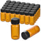 ESHATO 100 Pieces Glass Sample Vial, Liquid Sampling Small Glass Bottle with Black Plastic Screw Caps, 10ML, Brown