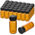 ESHATO 100 Pieces Glass Sample Vial, Liquid Sampling Small Glass Bottle with Black Plastic Screw Caps, 10ML, Brown