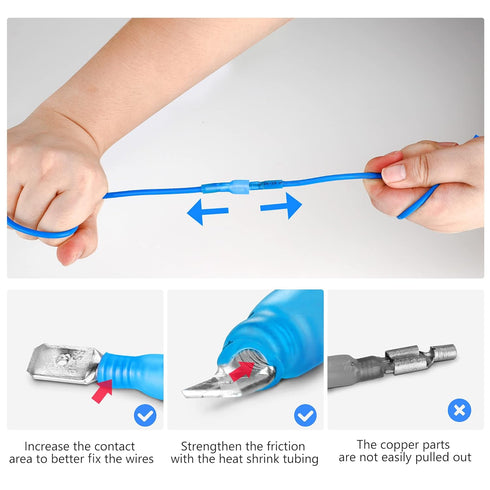 Kuject 90PCS Heat Shrink Wire Connectors Waterproof Electrical Terminals Kit, Insulated Crimp Connectors for Automotive