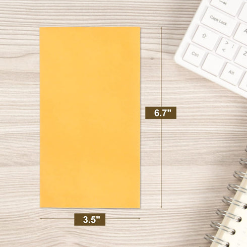 ESSENTIAL #7 Cash Envelopes 100 Piece, 3.5" x 6.7" with Gummed Flap, Small Parts Envelope for Home and Office Use