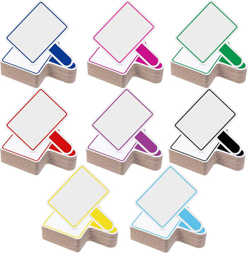 Crtiin 40 Pcs Colorful Dry Erase Paddles, Mini Handheld Double Sided Whiteboard for Student Teaching Classroom