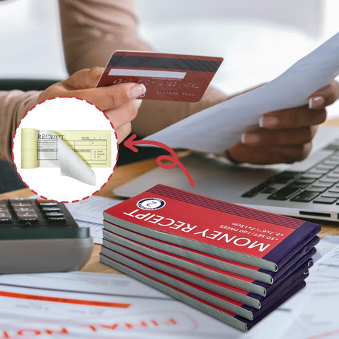 WEIZHEN 6-pack (300 sets) 2-part This of Money & Rent Receipt Books features carbonless receipts, waterproof covers