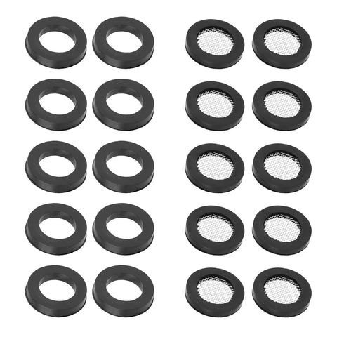 20pcs Shower Head Filter Gasket, 10 Rubber Washers & 10 O-Ring Stainless Steel Water Hose Gasket