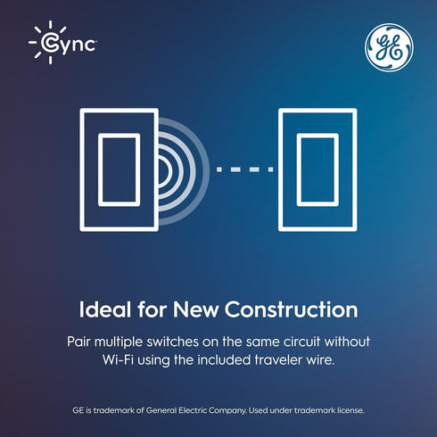 Dimmer Dimmer (1 Pack) GE Cync Paddle Smart Switch, Highly Customizable Switch, Works with Alexa and Google Home