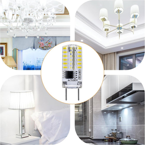 G8 Bulb 6500K 1.5W 110lm 15W 120V, Non-Dimmable, 20000 (6 Pack) I-SHUNFA LED Cool White, Replacement for Halogen, AC
