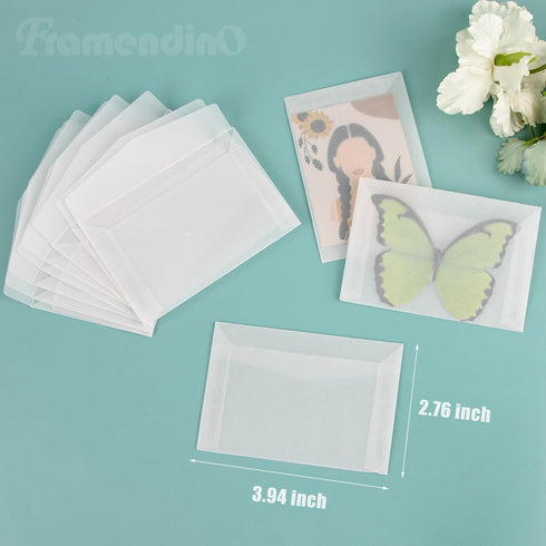 Framendino 200 Pack Glassine Envelopes, Mini Lotto Lottery Ticket Holders for Wedding Guest