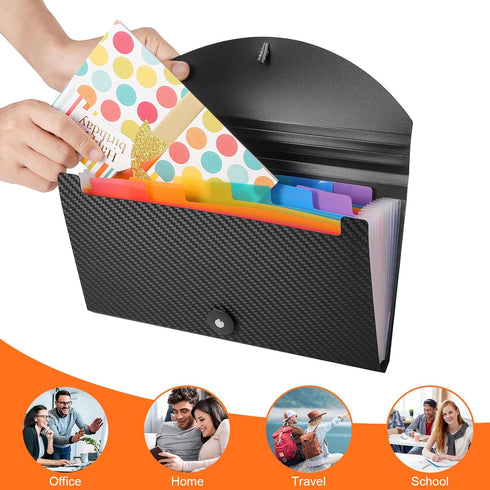 Cesil Small Accordion File Organizer, 13 Pockets Receipt Holder, Large Capacity for Cards, Tickets, Business Coupons